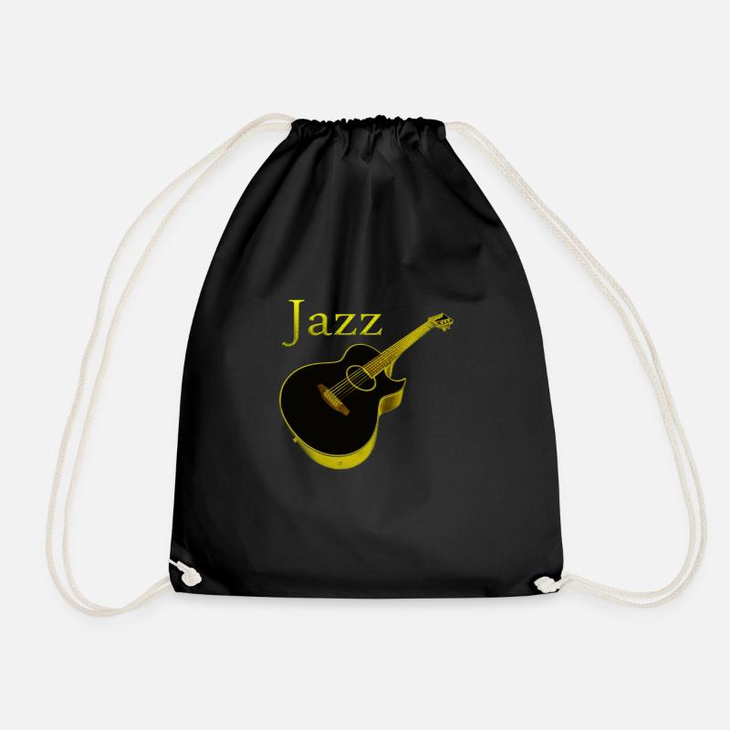 Acoustic jazz guitar - Drawstring Bag - black