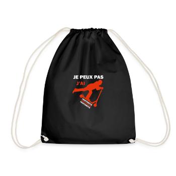 j'peux pas j’ai trottinette - Sac de sport léger - noir - Devant