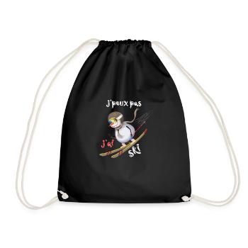 j'peux pas j'ai ski - Sac de sport léger - noir - Devant