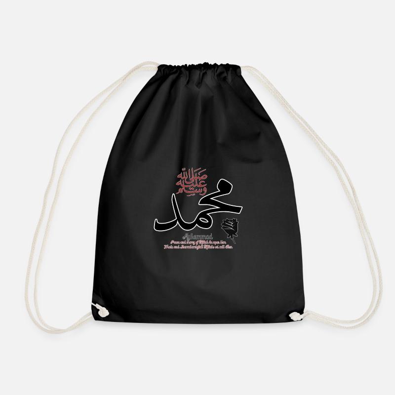 Muhammad Schwarz Rot - Turnbeutel - Schwarz