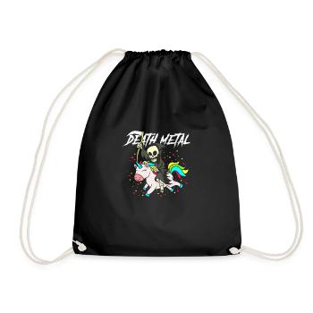 Death metal unicorn - Drawstring Bag - black - Front