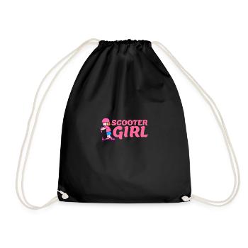Scooter Girl Lover Funny Gift Idea - Drawstring Bag - black - Front