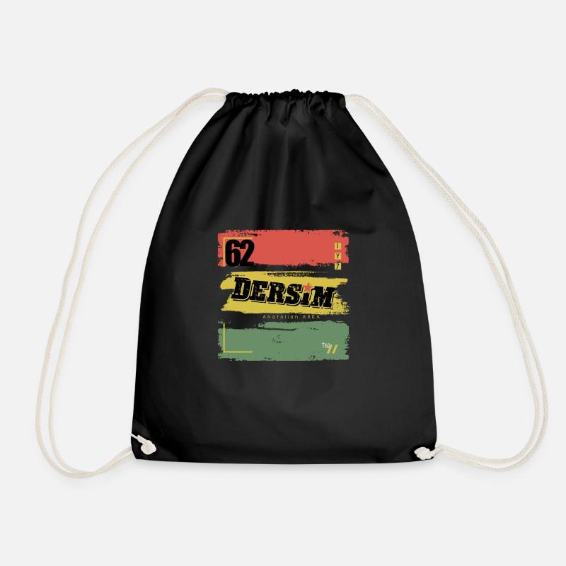Dersim 3 Streifen Design - Turnbeutel - Schwarz