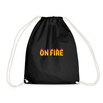 ON FIRE - Drawstring Bag - black - Front