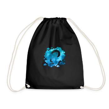 Double Exposure Kite Surfing Retro Gift - Drawstring Bag - black - Front