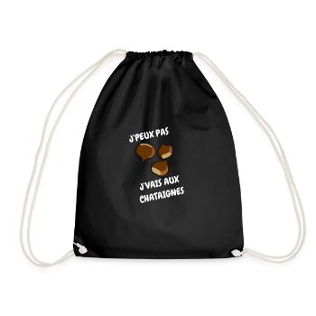 J’peux pas j’vais au châtaignes - Sac de sport léger - noir - Devant