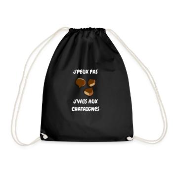 J’peux pas j’vais au châtaignes - Sac de sport léger - noir - Devant