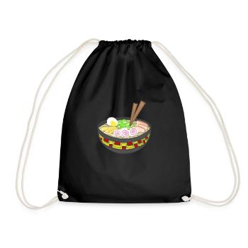 delicious ramen - Drawstring Bag - black - Front