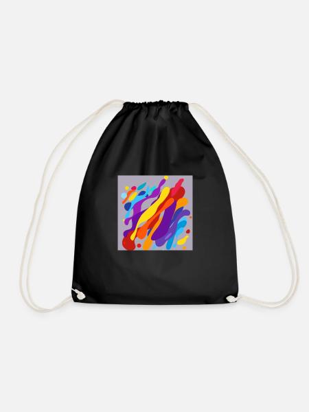 Colourful Splats - Drawstring Bag - black