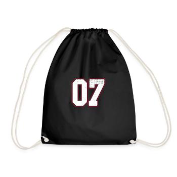 Nummer sieben - 07 Klassischer Vintage Sport - Turnbeutel - Schwarz - Vorne