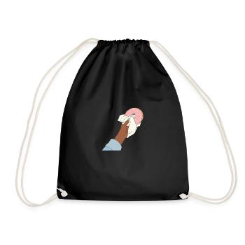 Donut t-shirt | Bestseller | - Drawstring Bag - black - Front
