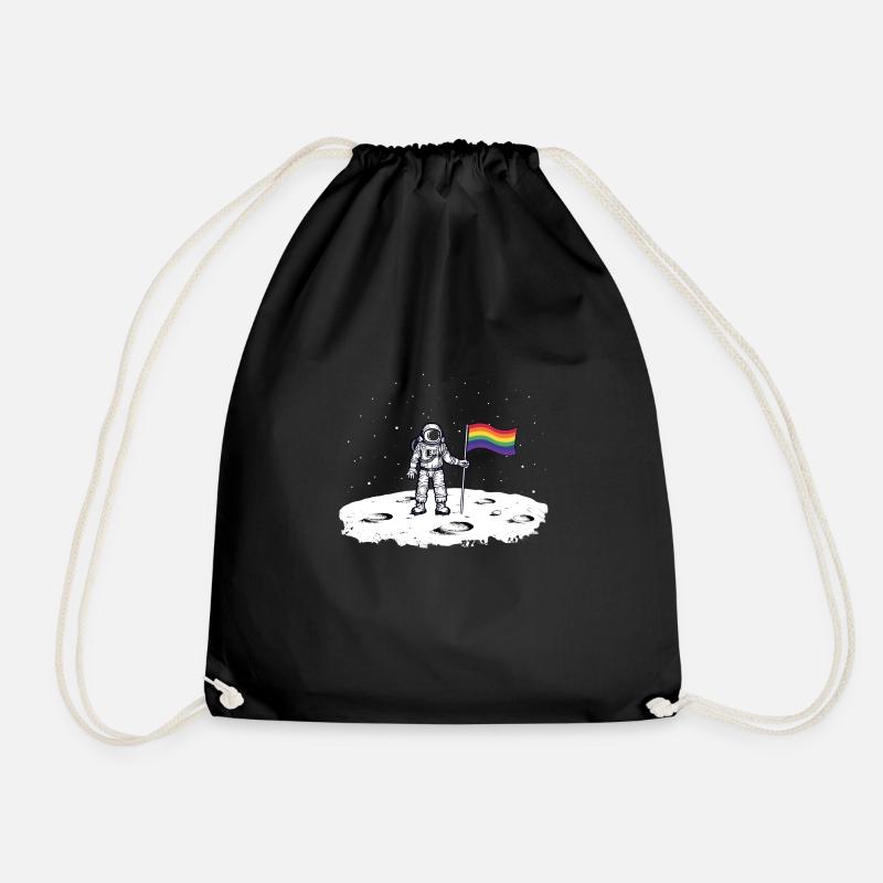 Astronaut Regenbogenflagge - Turnbeutel - Schwarz