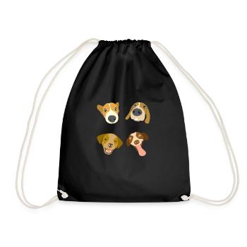 Cute cute cute dog - Drawstring Bag - black - Front