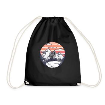 Montagnes Lake Sunset LP Design - Sac de sport léger - noir - Devant