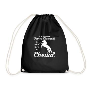 Je m'en fou du prince charmant cadeau humoristique - Sac de sport léger - noir - Devant