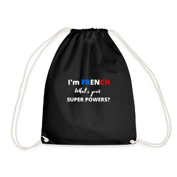 i'm french,what's your superpower? - Sac de sport léger - noir - Devant