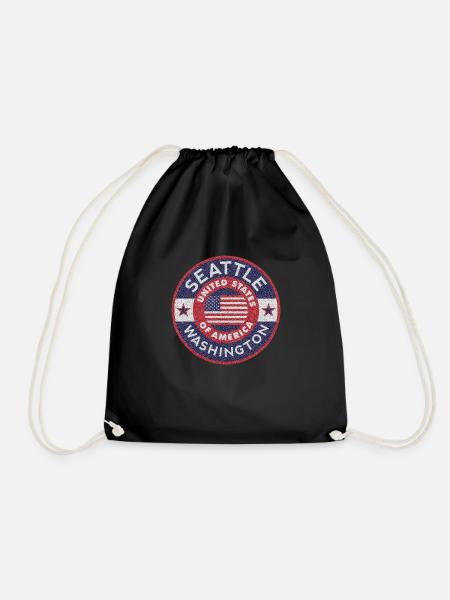 SEATTLE - Drawstring Bag - black