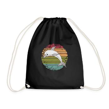 Dolphin - Drawstring Bag - black - Front