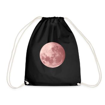 Mond in Roségold - Turnbeutel - Schwarz - Vorne