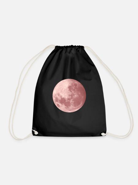 Moon in rose gold - Drawstring Bag - black