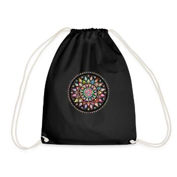mandala - Drawstring Bag - black - Front
