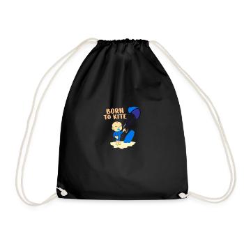 Kite Surfer Born to Kite Bébé Idée cadeau enfants - Sac de sport léger - noir - Devant