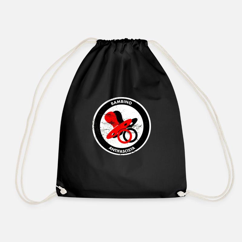 babmino antifascista - Turnbeutel - Schwarz