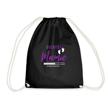 Bientôt mamie cadeau humour grand mère - Sac de sport léger - noir - Devant