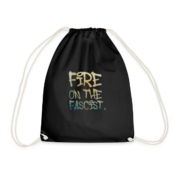 Fire on The Fascist - Drawstring Bag - black - Front