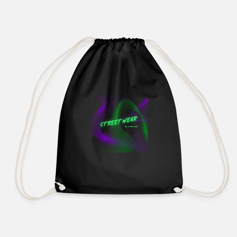 Cool street wear graphic design - Drawstring Bag - black