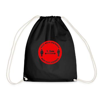 Keep your distance - Drawstring Bag - black - Front