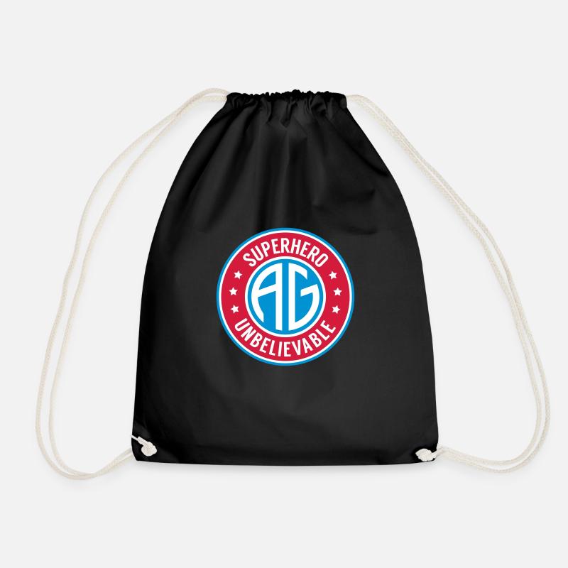 Super heros initial AG - Turnbeutel - Schwarz