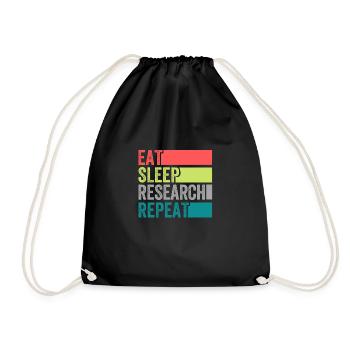 Eat Sleep Research Repeat - Turnbeutel - Schwarz - Vorne