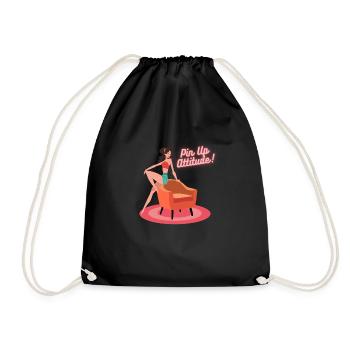T-Shirt pin up Haltung Geschenk Lustige Weihnachten - Turnbeutel - Schwarz - Vorne