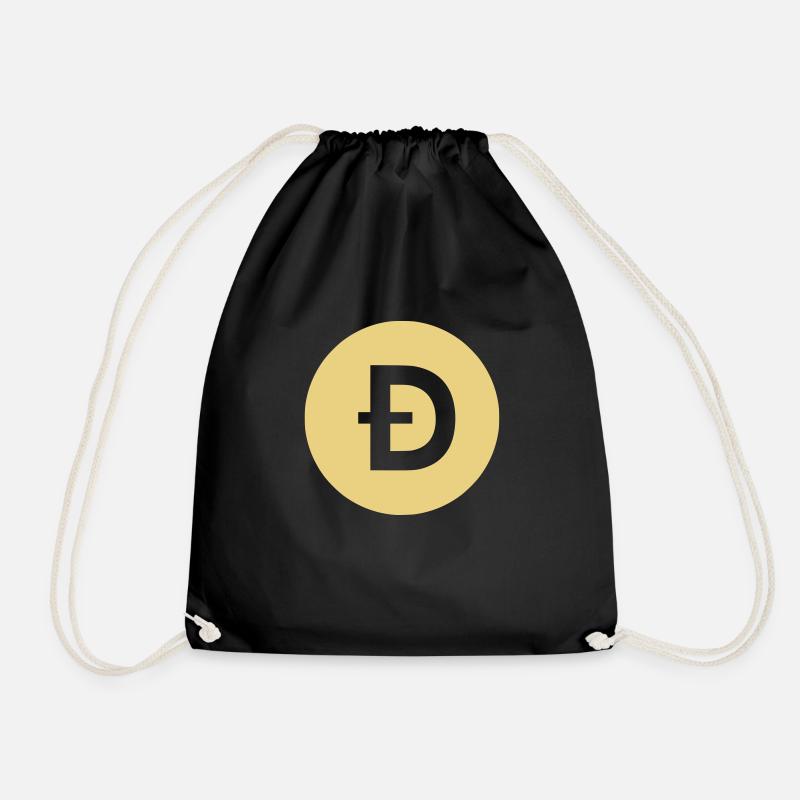 DOGE logo - Drawstring Bag - black