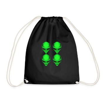 Aliens, Alien-T-Shirts, Alien Hoodies, Alien - Turnbeutel - Schwarz - Vorne