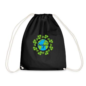 Recycling Environmental Protection Climate Change Environment - Drawstring Bag - black - Front