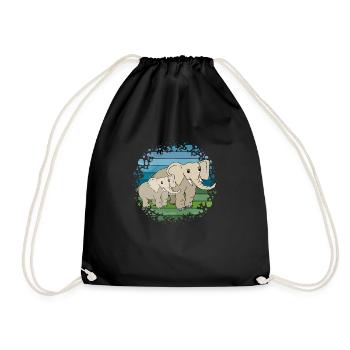 Éléphant - Sac de sport léger - noir - Devant