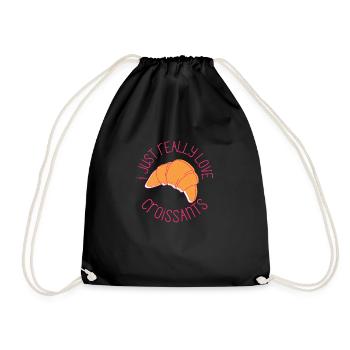 J'aime vraiment les croissants Cadeau pour les - Sac de sport léger - noir - Devant