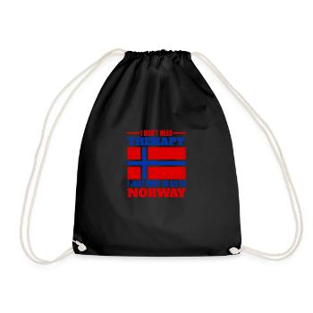 I don't need Therapy I just need to go to Norway - Drawstring Bag - black - Front