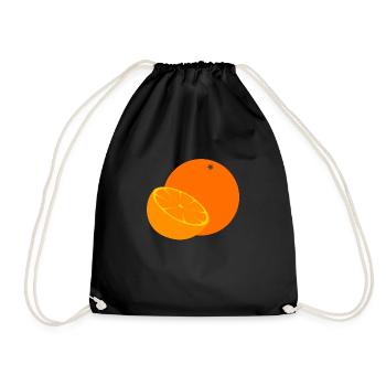 orange - Drawstring Bag - black - Front