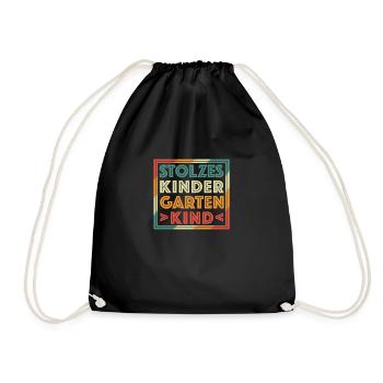 Kindergarten Kind Kindergartenkind - Turnbeutel - Schwarz - Vorne