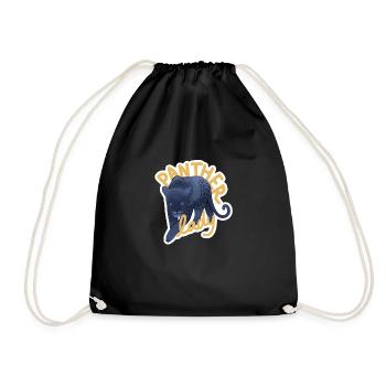 Dame noire dessinée à la main de panthère - Sac de sport léger - noir - Devant