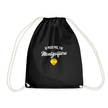 je peux pas j'ai montgolfière - Sac de sport léger - noir - Devant
