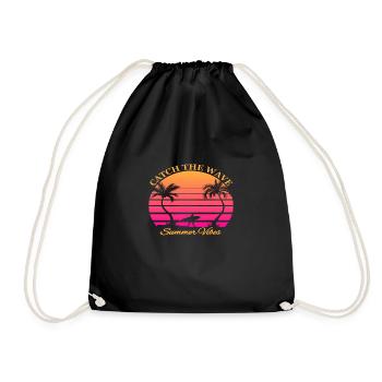 Catch the Wave Summer Vibes - Drawstring Bag - black - Front