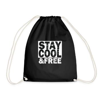 Stay Cool & Free - Turnbeutel - Schwarz - Vorne