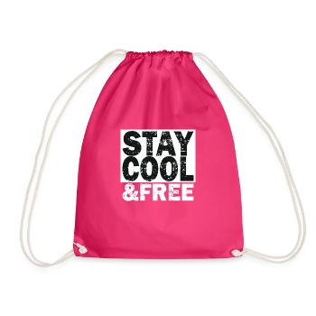 Stay Cool & Free - Drawstring Bag - fuchsia - Front