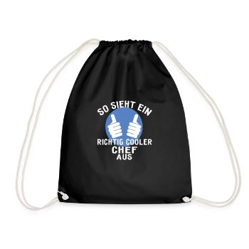 Cooler chef Geschenk Arbeit Humor - Turnbeutel - Schwarz - Vorne