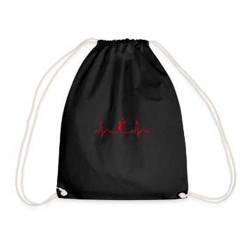 Heartbeat Archery Compound Bow Gift - Drawstring Bag - black - Front