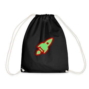 Grüne Rakete - Turnbeutel - Schwarz - Vorne
